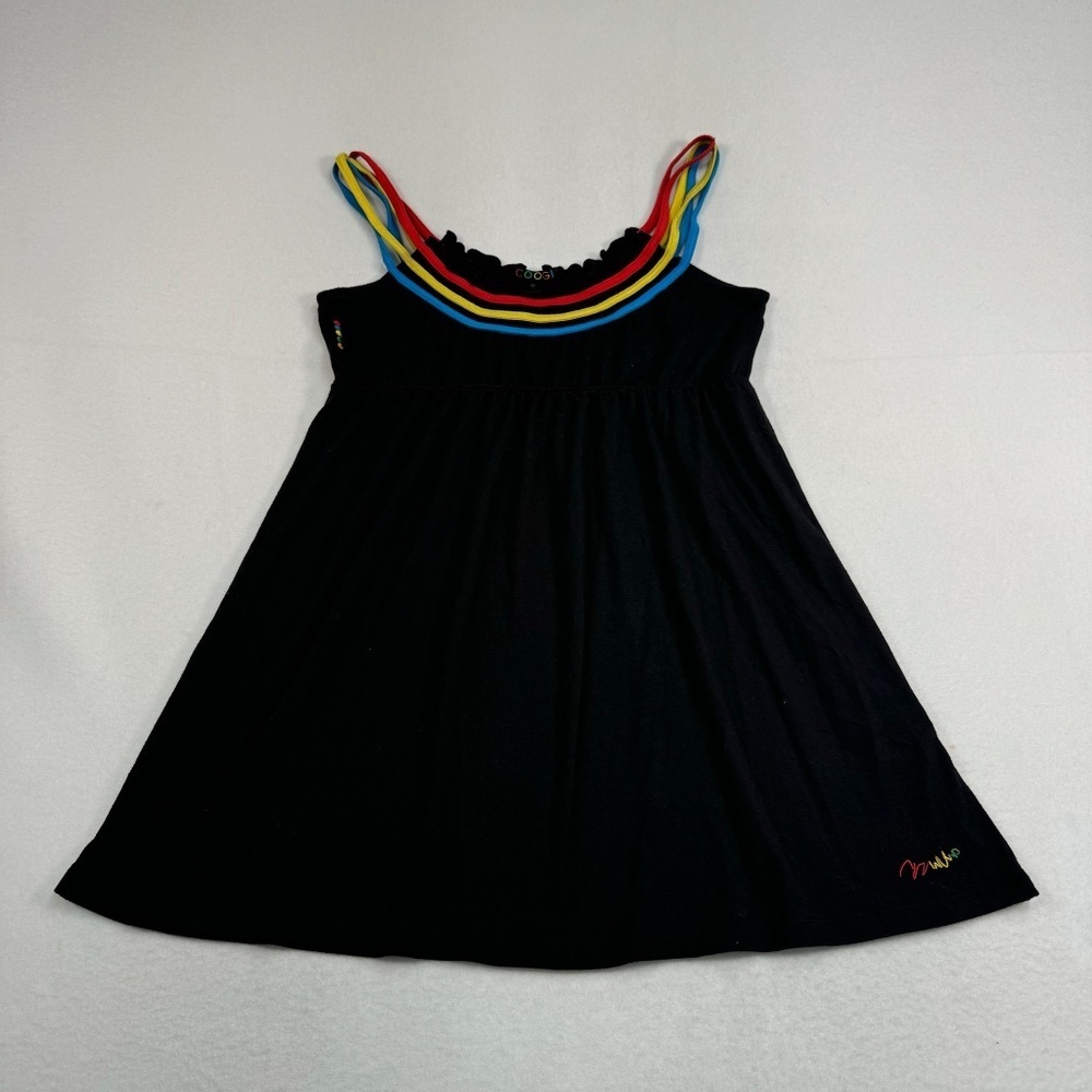 Coogi Babydoll Sleeveless Top Womens Size Medium Black Red Yellow Blue
